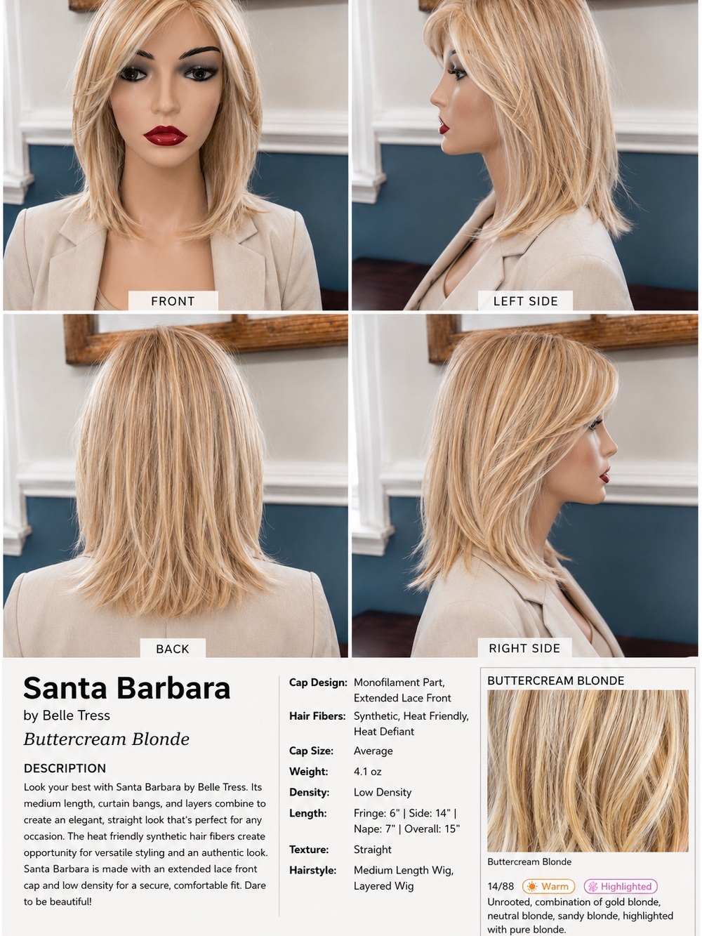 Santa Barbara in Buttercream Blonde by Belle Tress